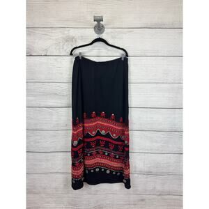 Double D Ranch Women's Western Boho Knit Embroidered Maxi Skirt Size Large